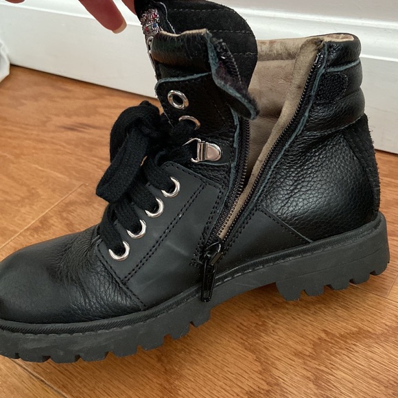 Cesare Paciotti Leather 29 Combat Boots Girls laces & Zipper - Picture 6 of 9